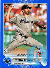 2022 Topps Opening Day Blue Foil #11 Zach Thompson Marlins